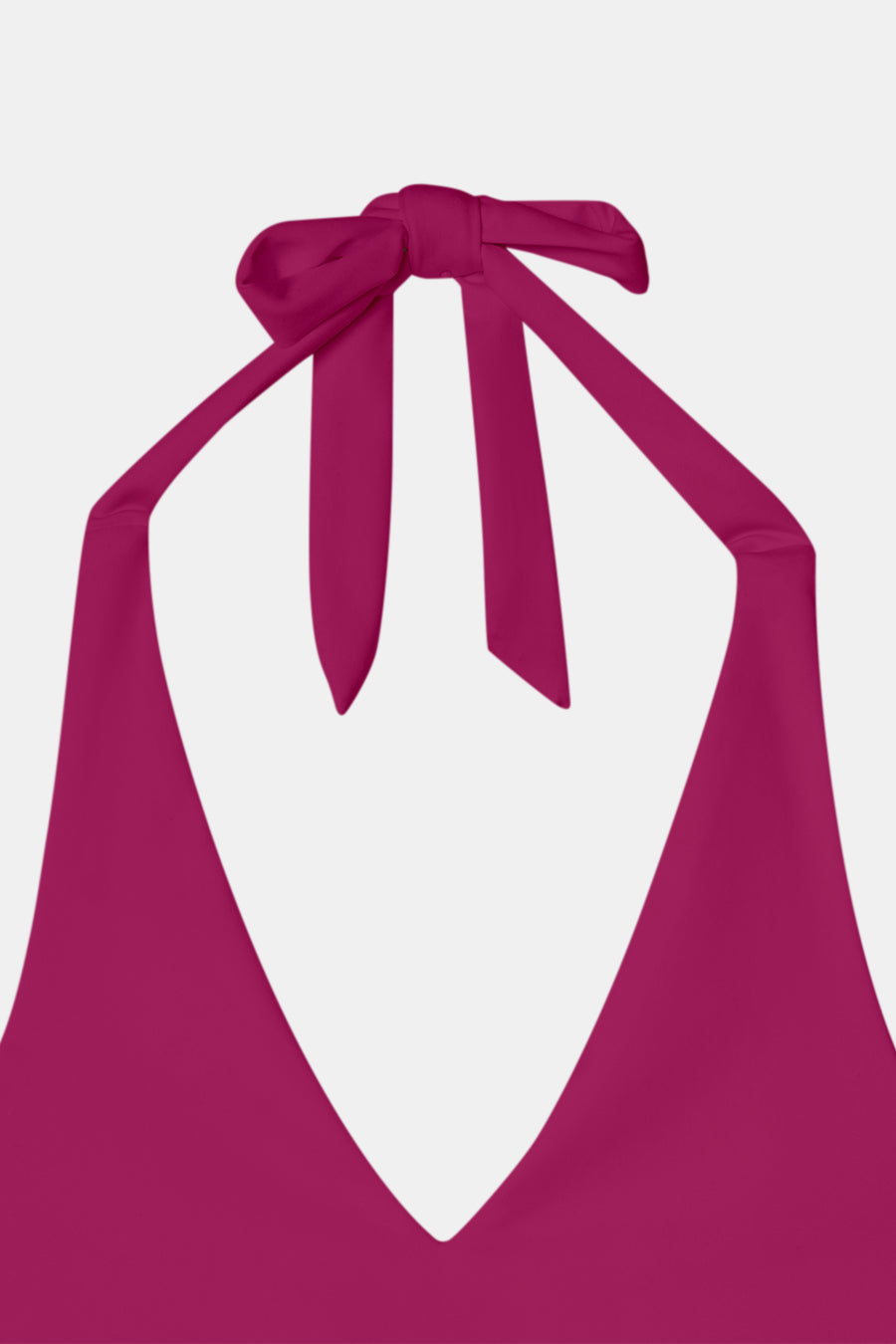 Berry Pink Halter-Neck Polyamide Top