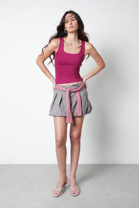 Berry Pink Polyamide Tank Top