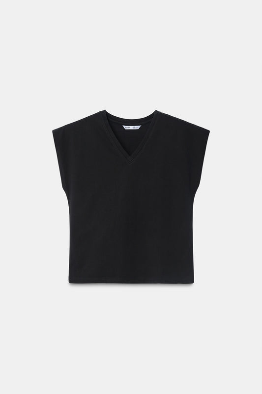 Black Basic V-Neck T-Shirt