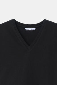 Black Basic V-Neck T-Shirt