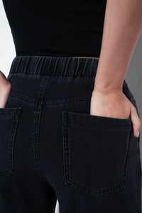 Black Denim Sweatpants