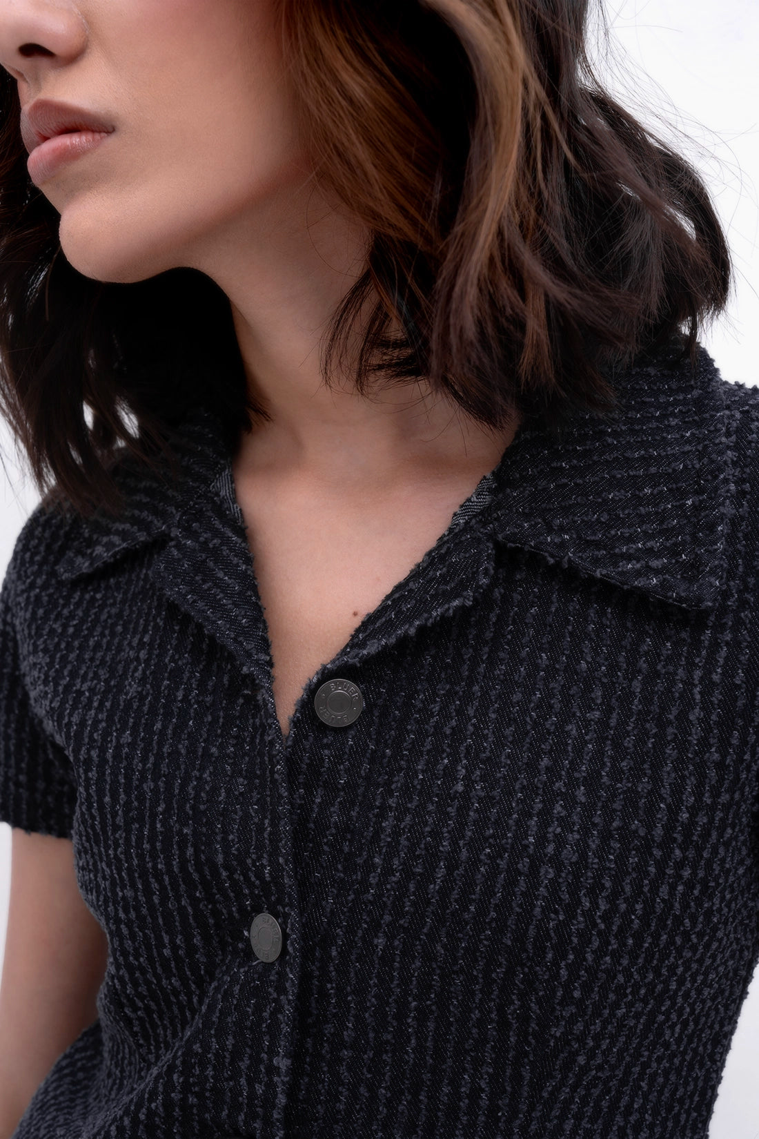 Black Handwork Denim Dress