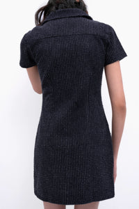 Black Handwork Denim Dress