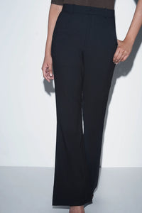 Black High-Rise Flared Trousers