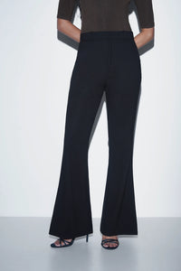 Black High-Rise Flared Trousers