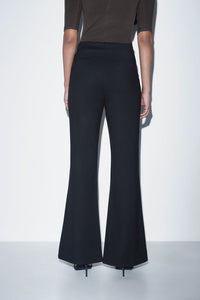 Black High-Rise Flared Trousers