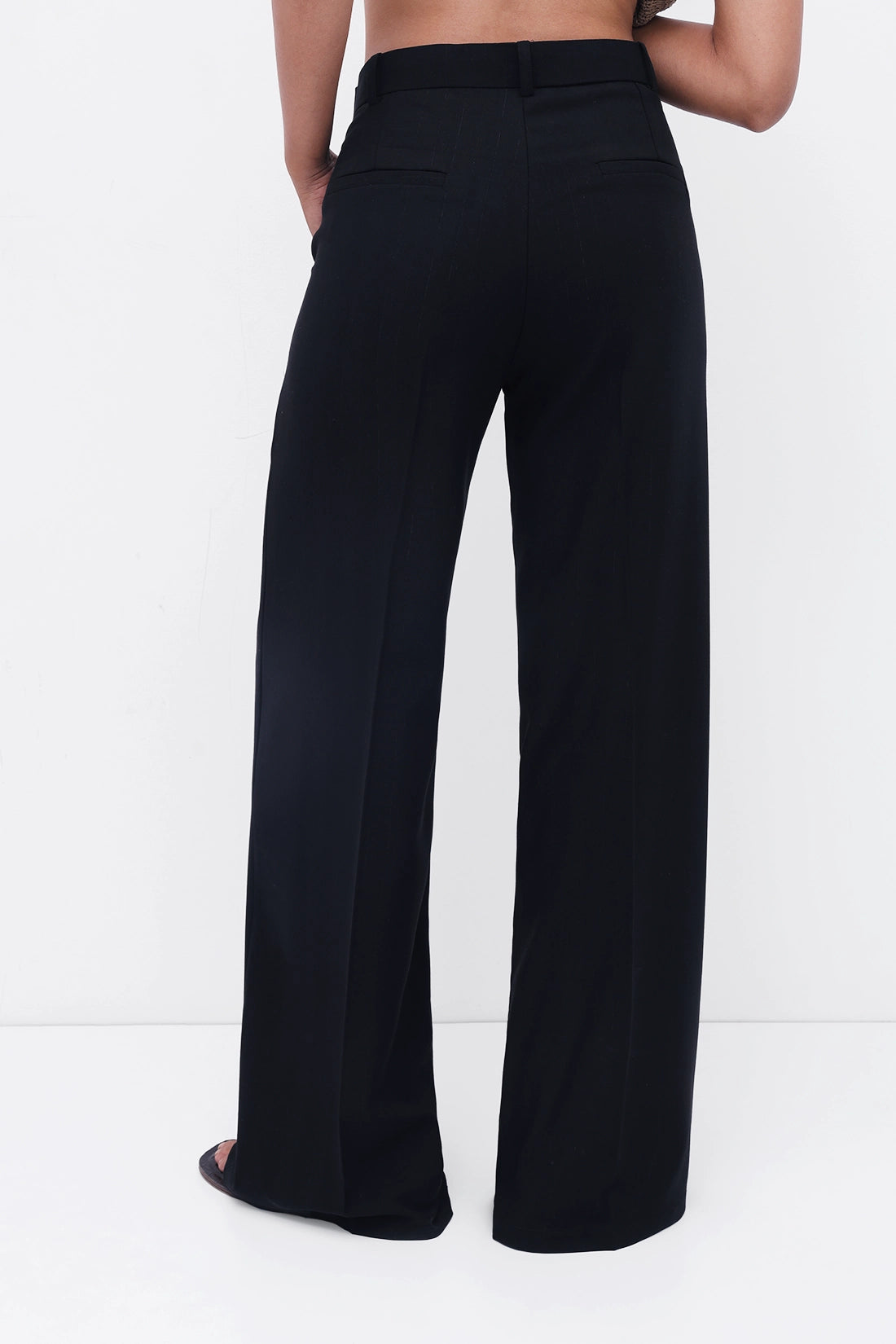 Black High-Rise Tailored Trouser