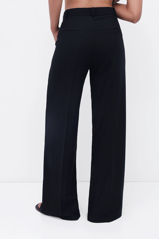 Black High-Rise Tailored Trouser