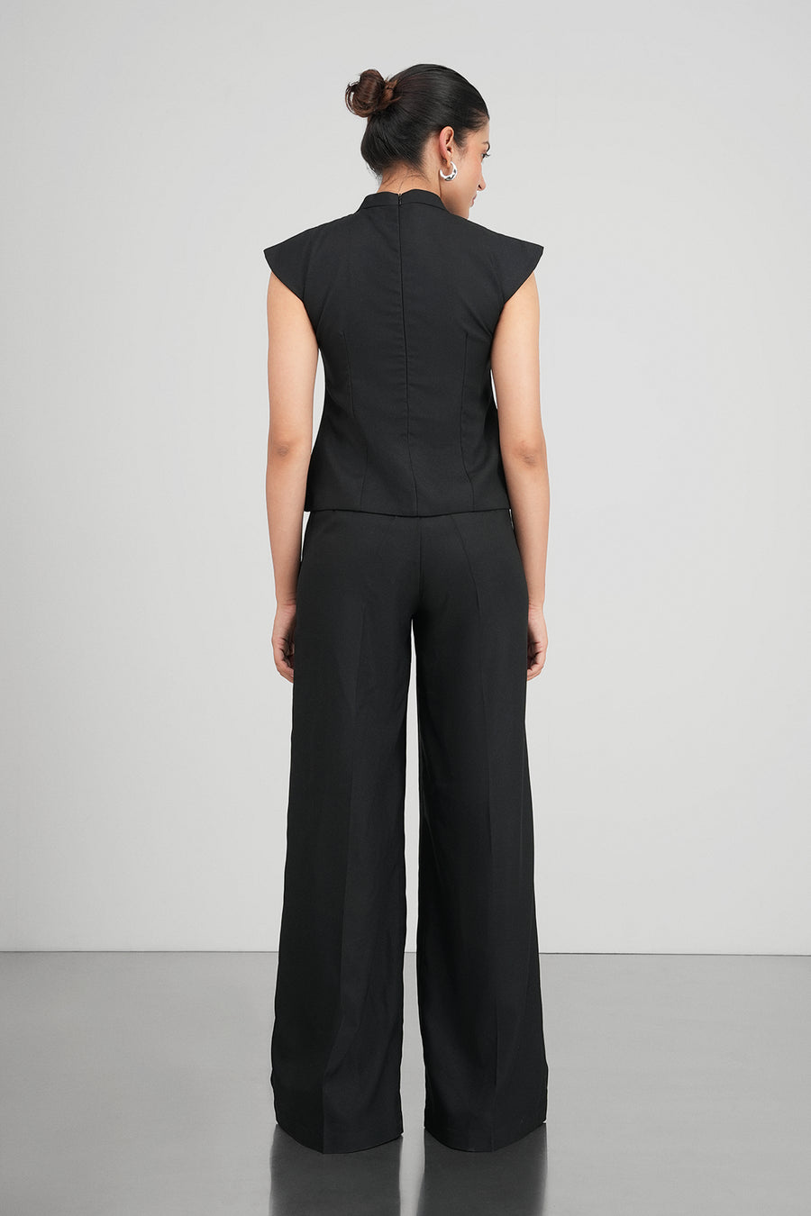 Black Overlay Tailored Top