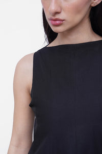 Black Panelled Peplum Top