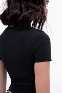 Black Polyamide Fitted T-Shirt