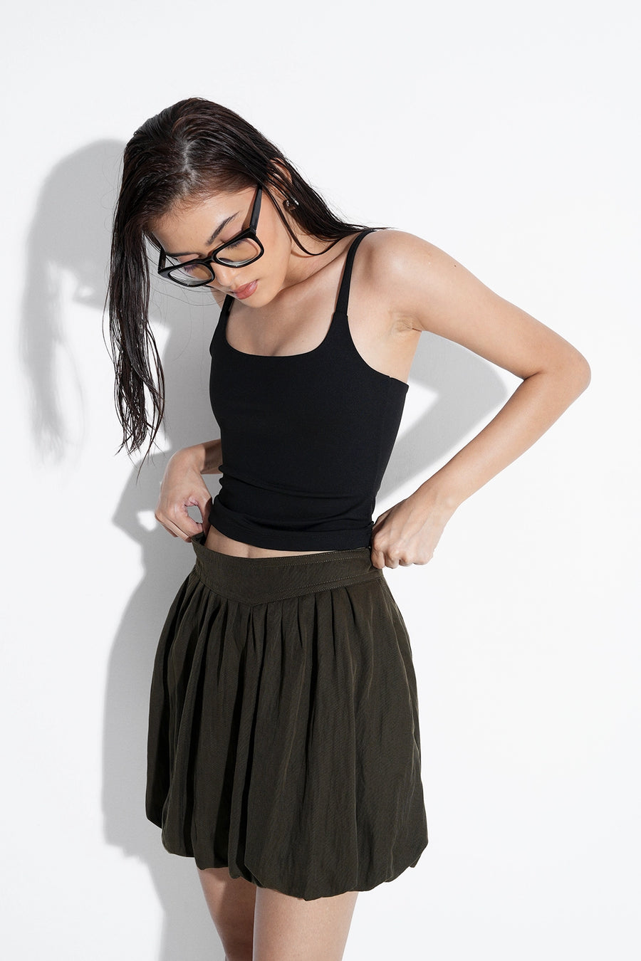 Black Strappy Polyamide Top