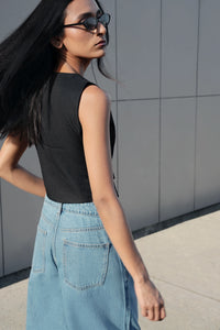 Black Tailored Buttoned Waistcoat