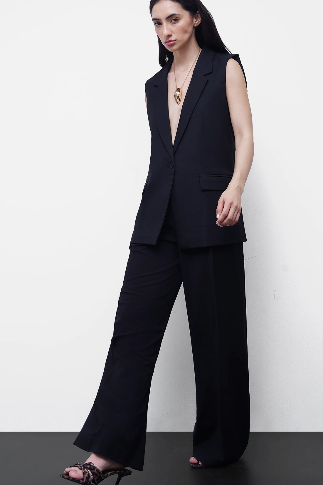 Black Tailored Waistcoat Blazer