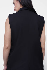 Black Tailored Waistcoat Blazer