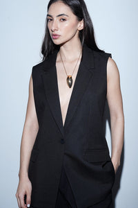 Black Tailored Waistcoat Blazer