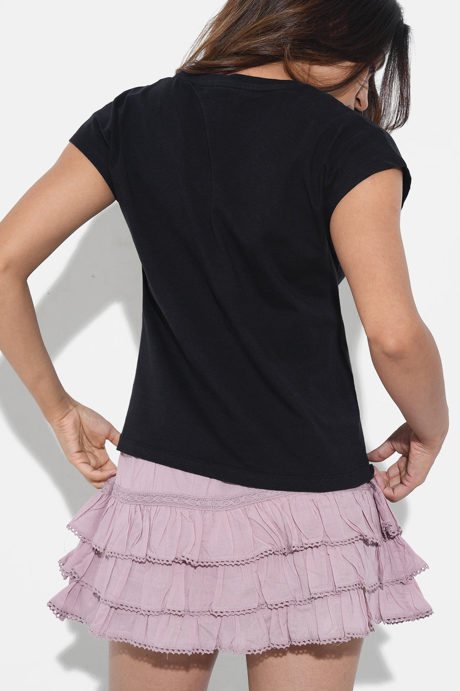 Black Basic V-Neck T-Shirt