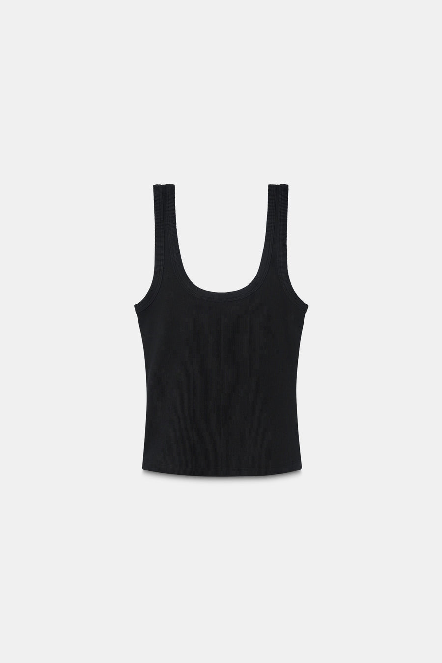 Black Button Embroidered Ribbed Top