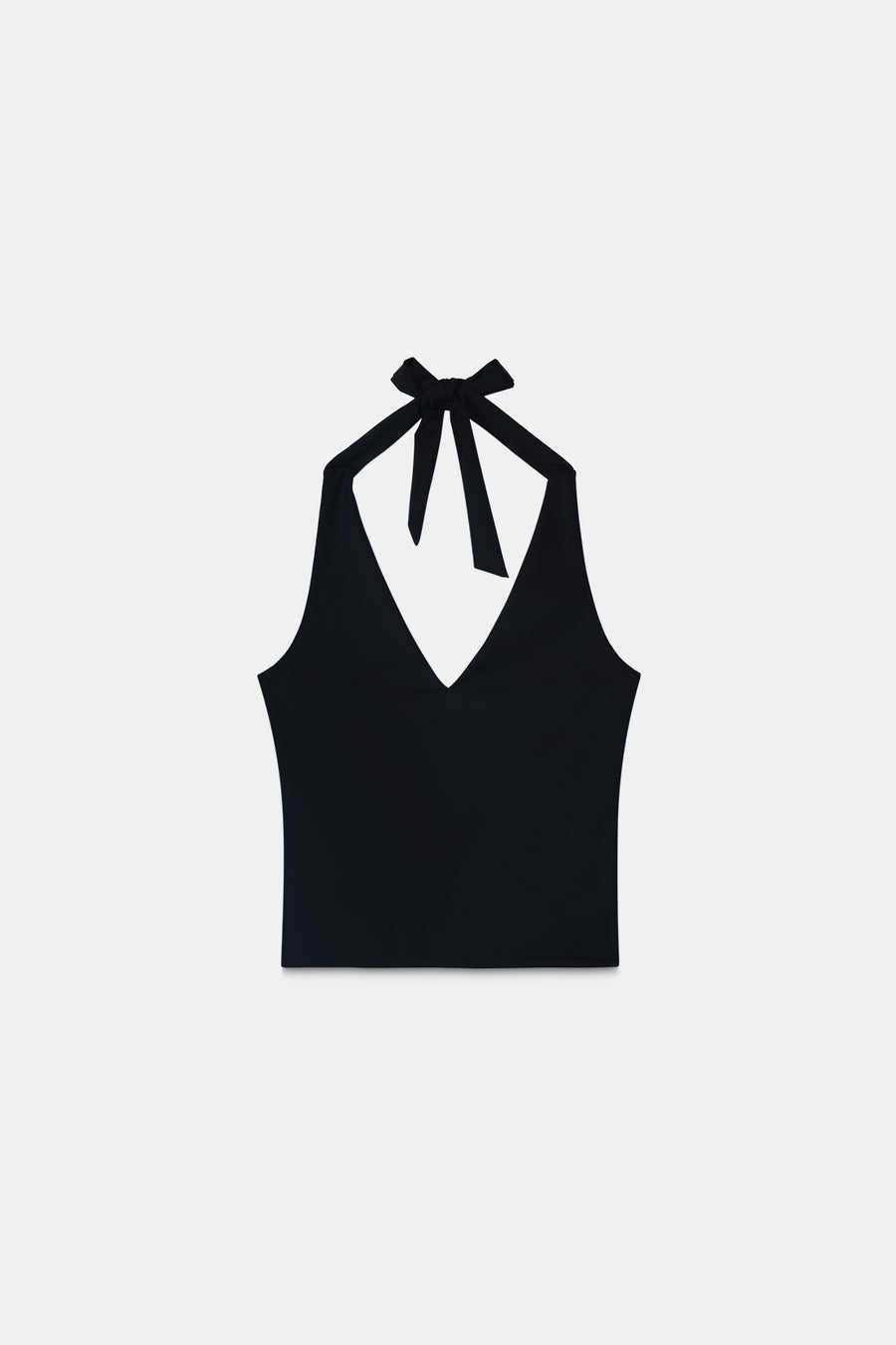 Black Halter-Neck Polyamide Top