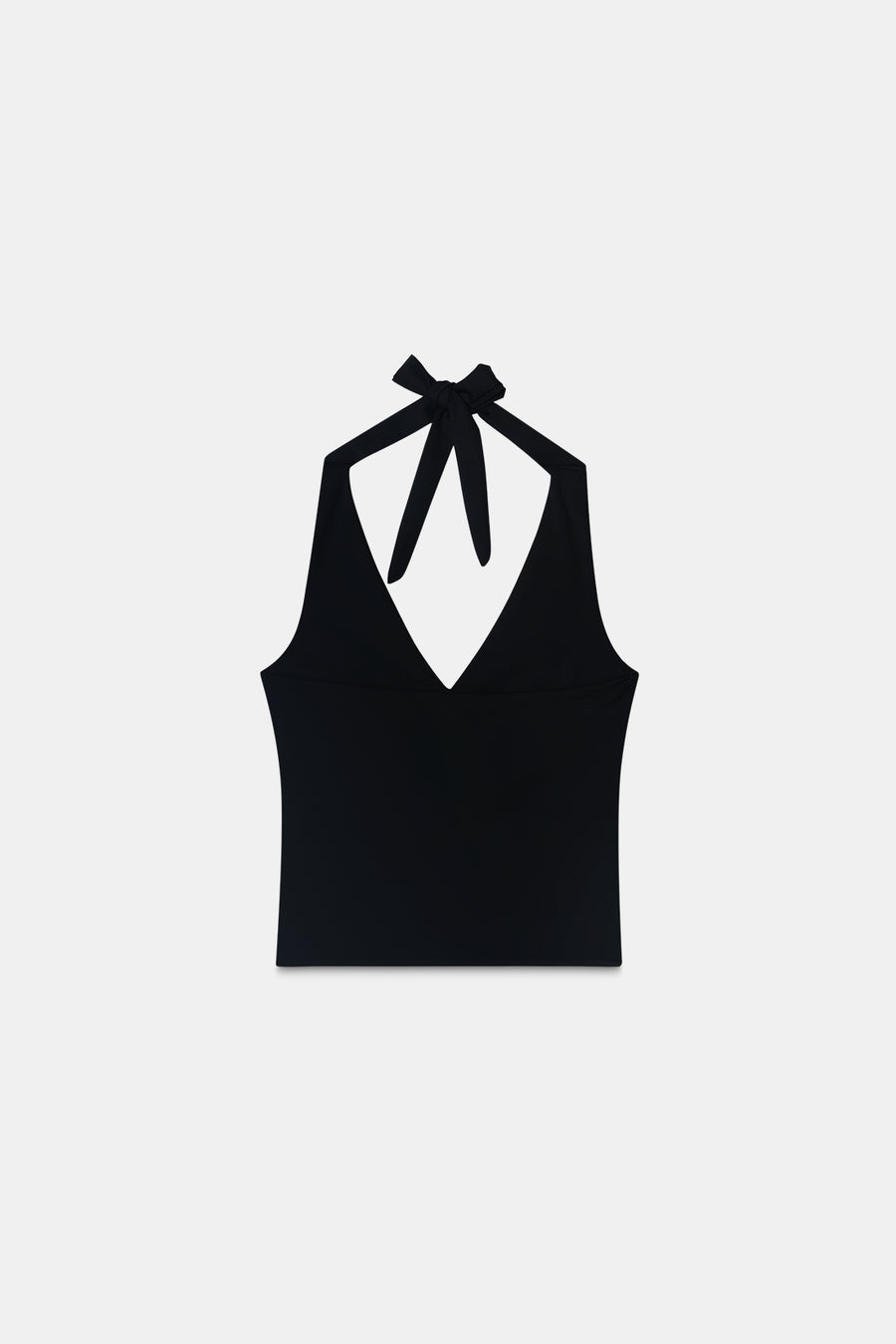 Black Halter-Neck Polyamide Top