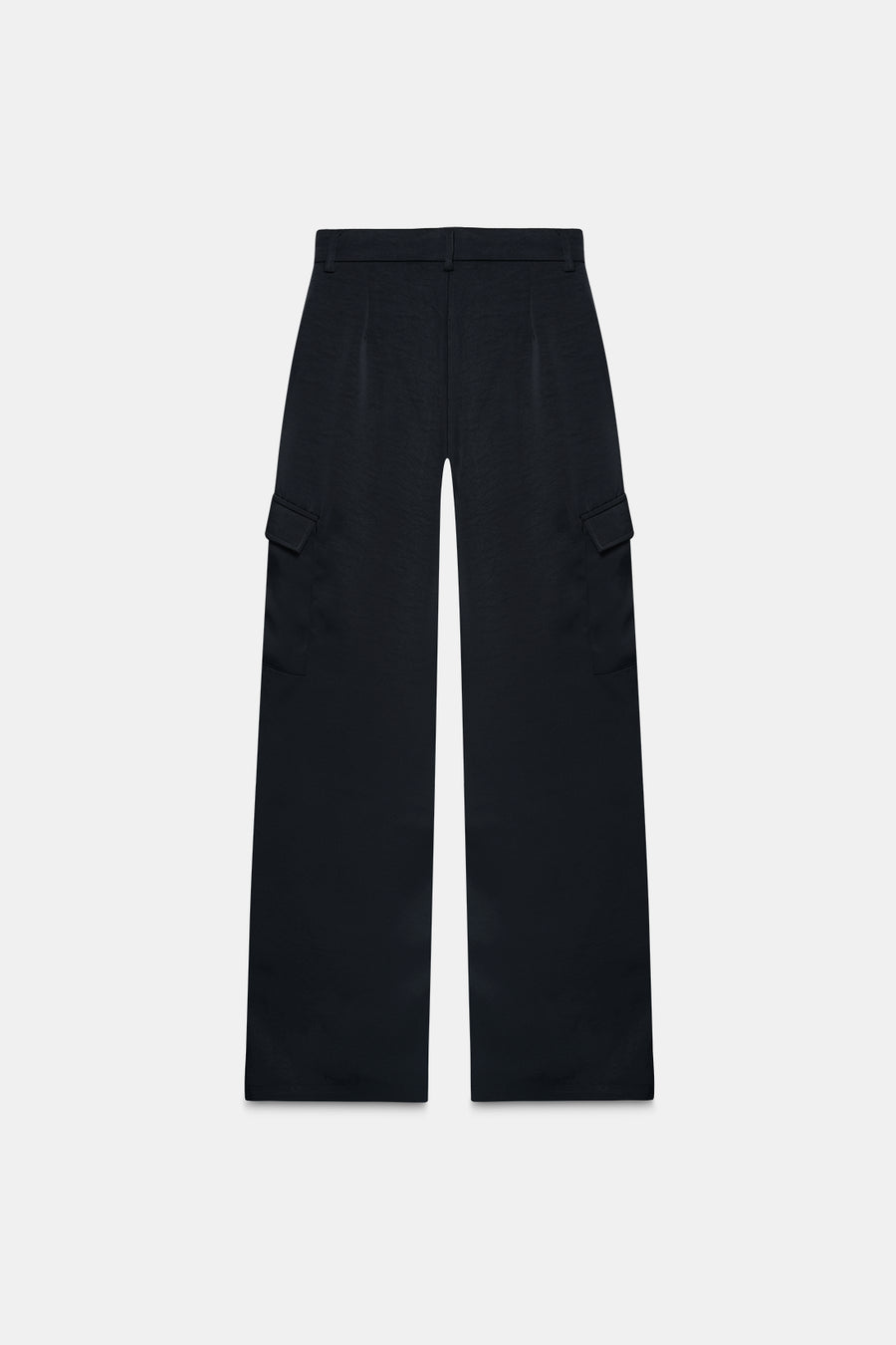 Black High-Rise Satin Cargo