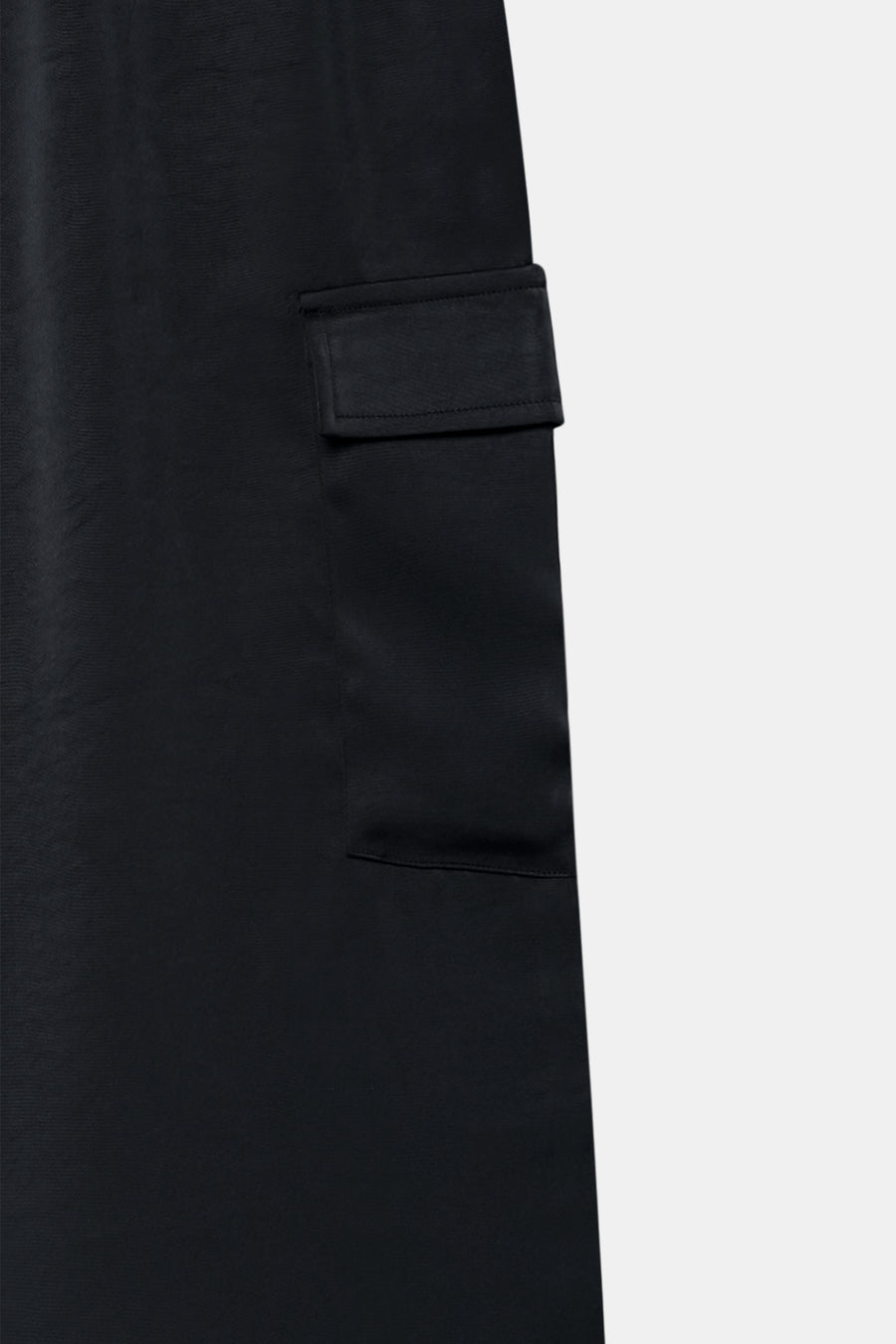 Black High-Rise Satin Cargo