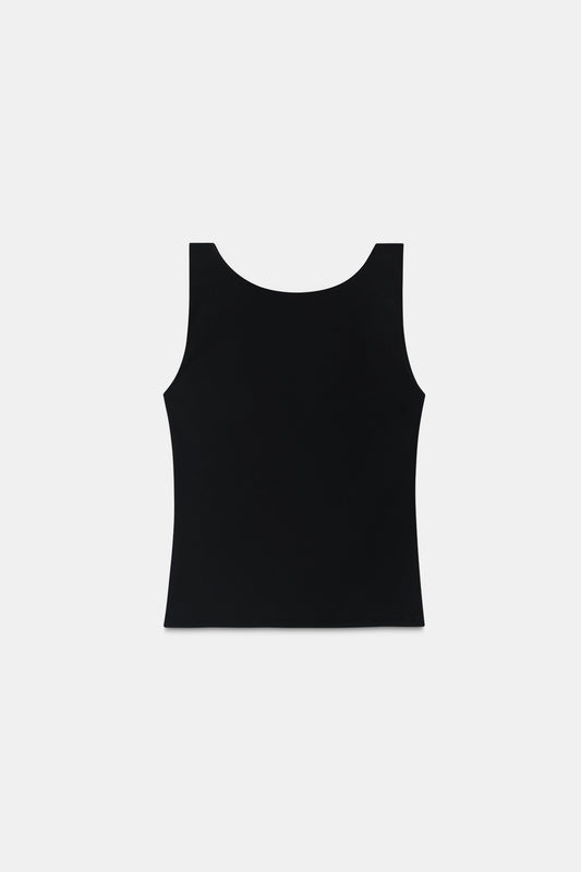Black Open-Back Polyamide Top