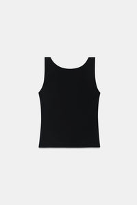 Black Open-Back Polyamide Top