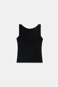 Black Open-Back Polyamide Top