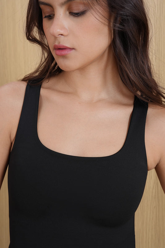 Black Polyamide Tank Top