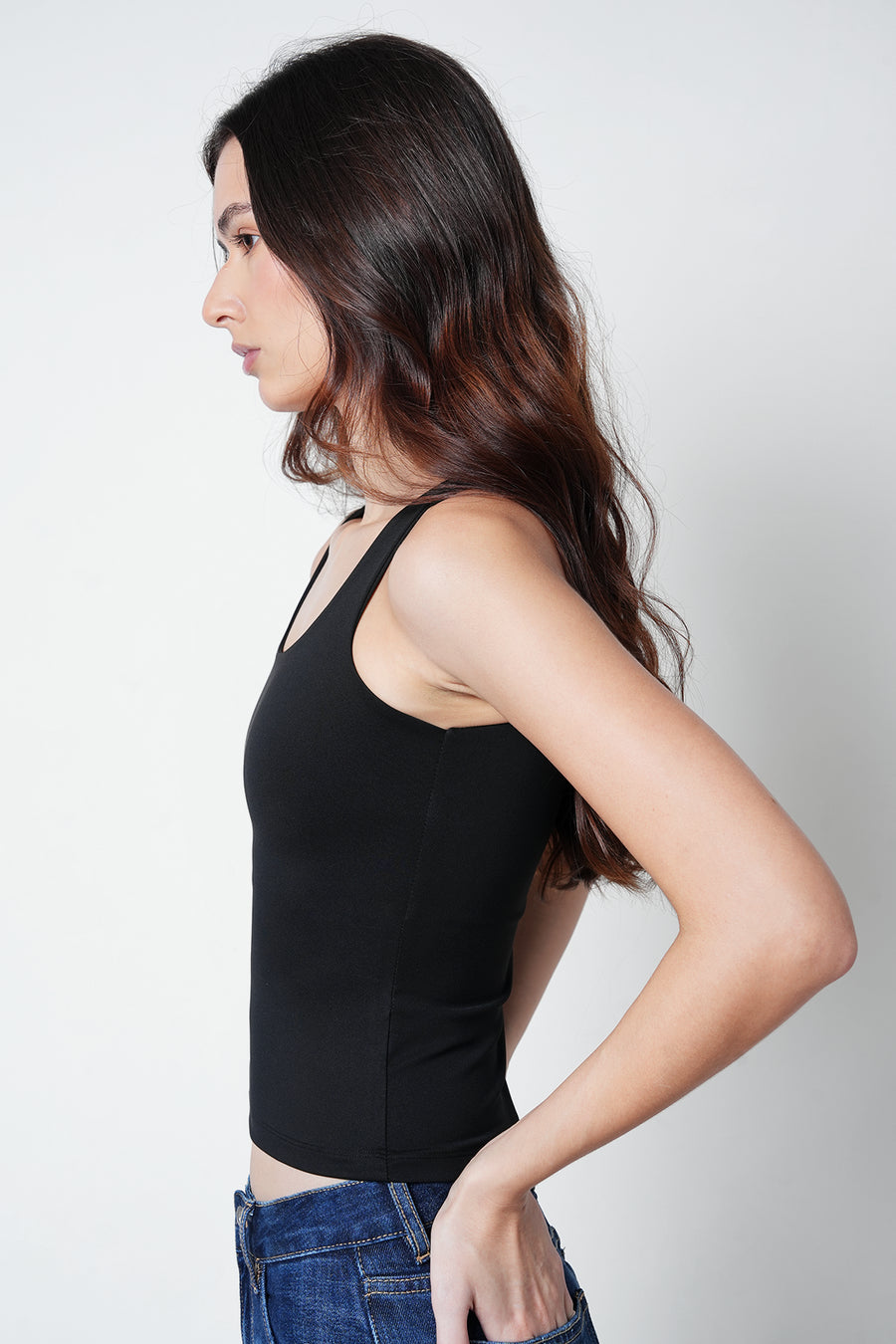 Black Polyamide Tank Top