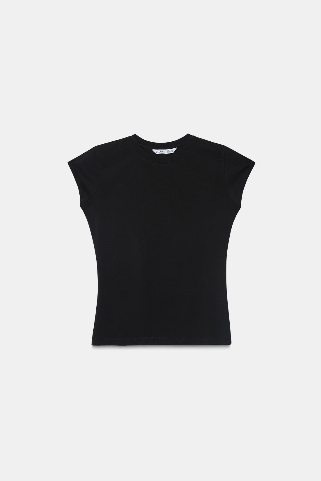 Black Solid Fitted T-Shirt