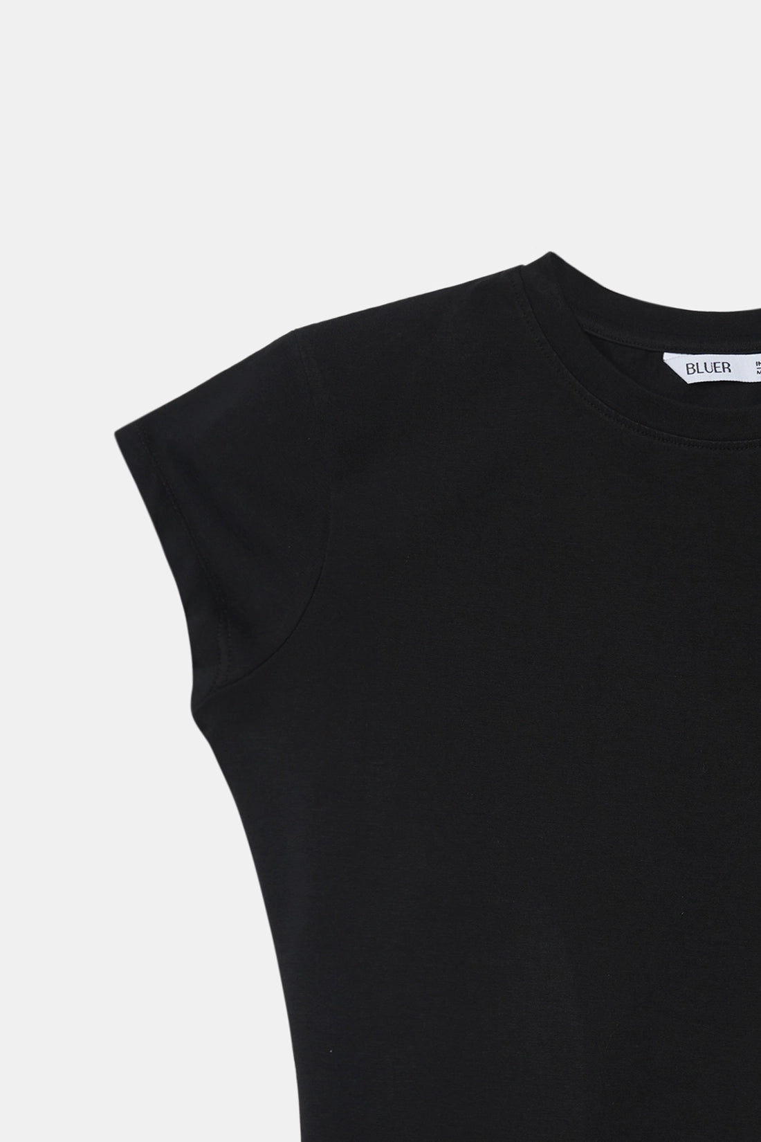 Black Solid Fitted T-Shirt