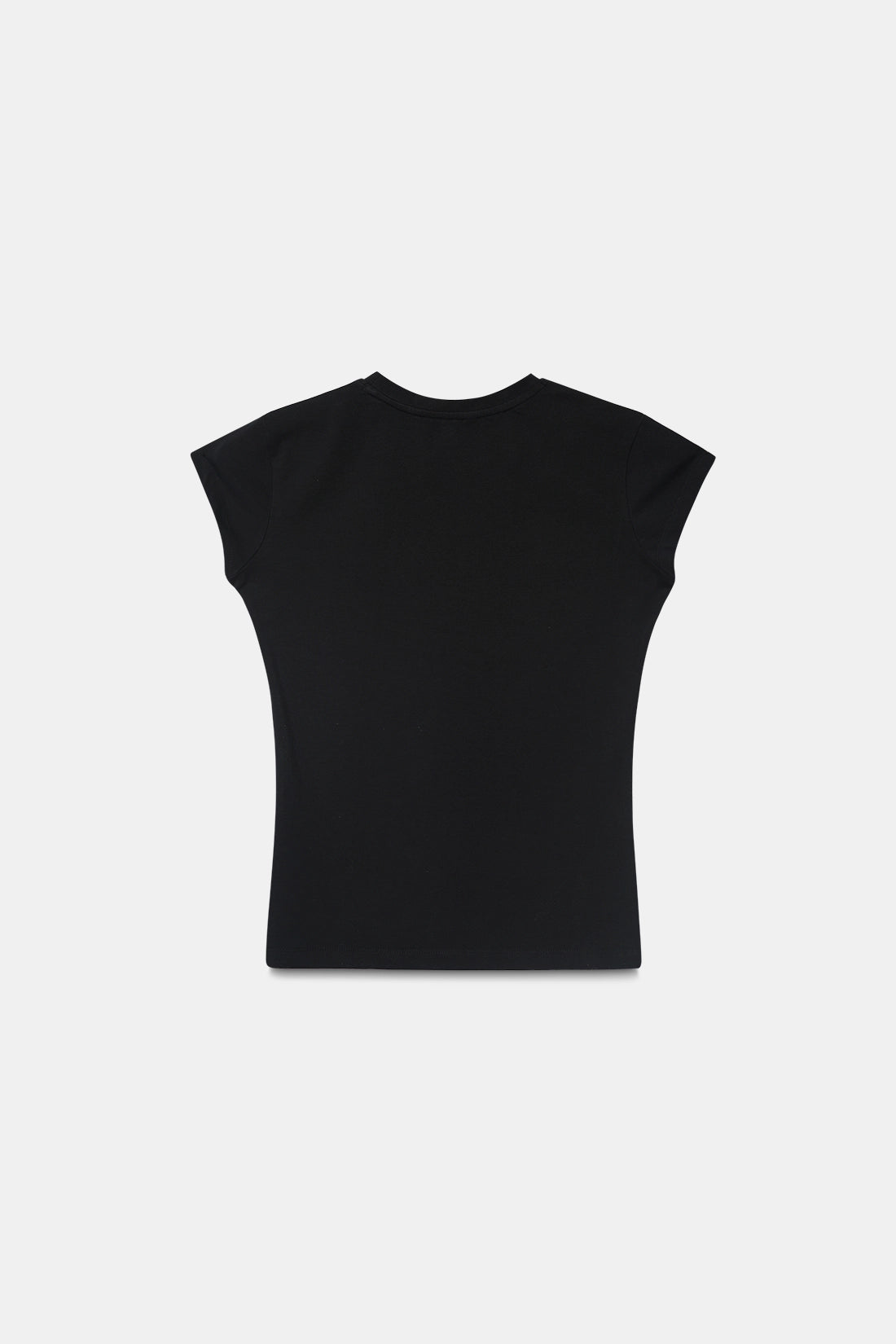 Black Solid Fitted T-Shirt