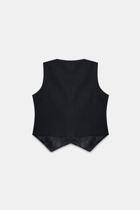 Black Tailored Buttoned Waistcoat