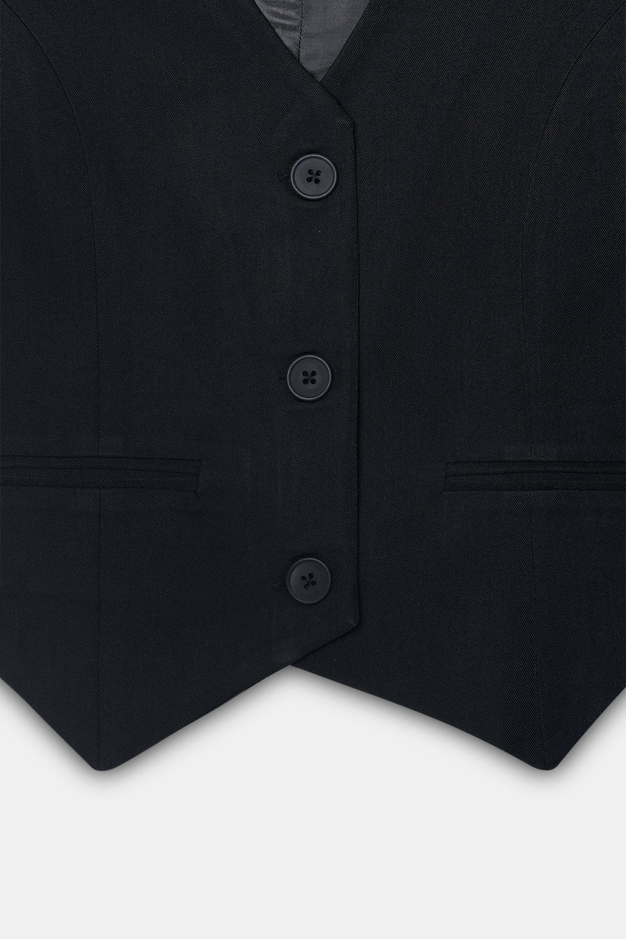 Black Tailored Buttoned Waistcoat