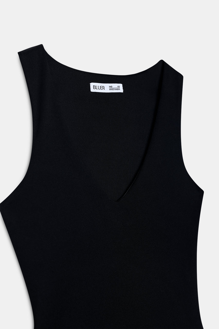 Black V-Neck Polyamide Top