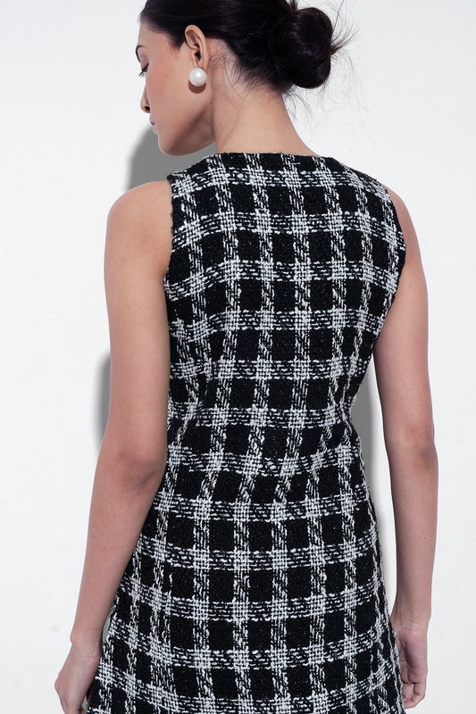 Black & White Tailored Tweed Dress