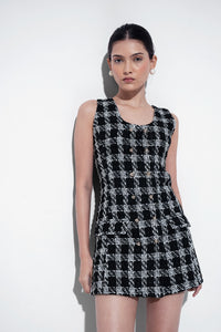 Black & White Tailored Tweed Dress
