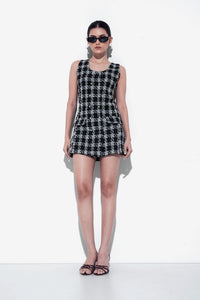 Black & White Tailored Tweed Dress