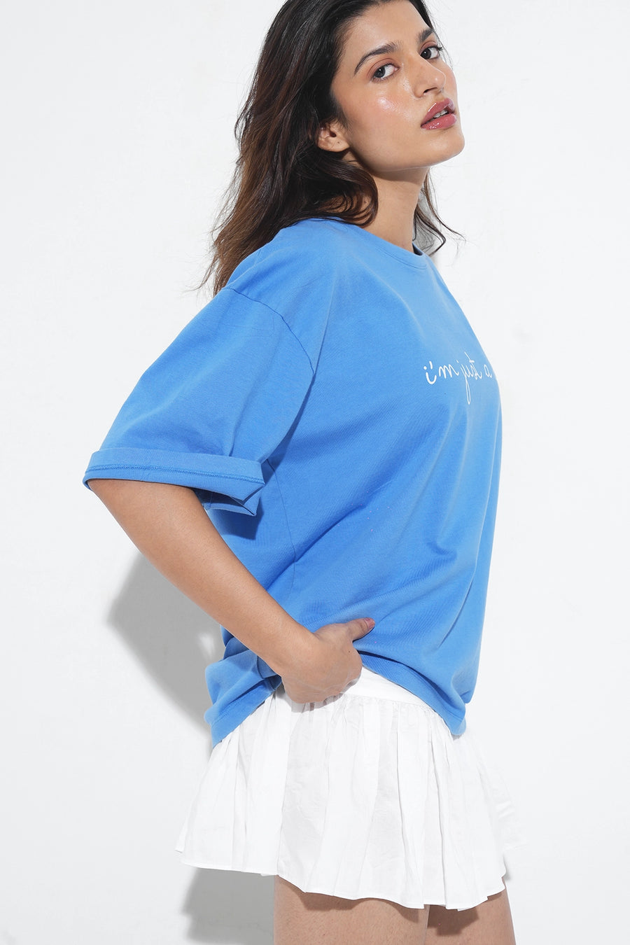 Blue Graphic Oversized T-Shirt