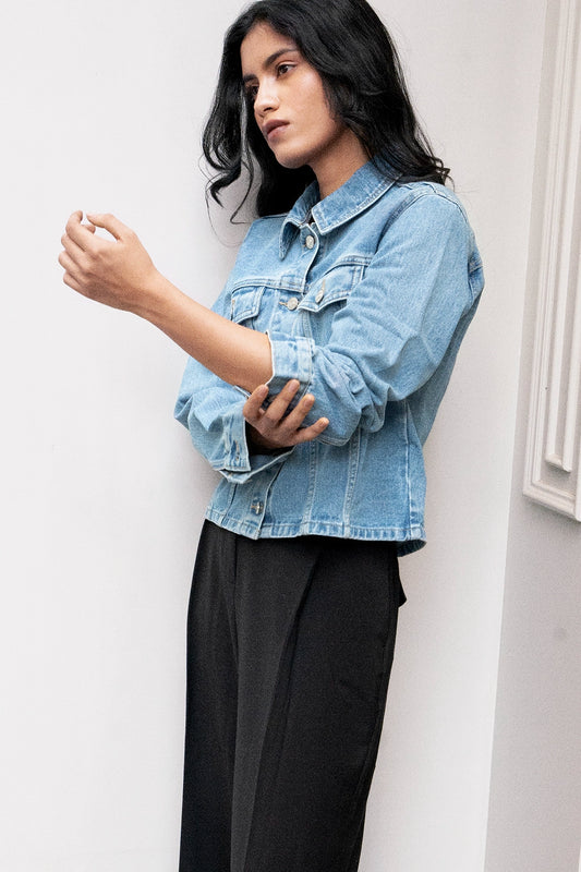 Blue Relaxed Denim Jacket