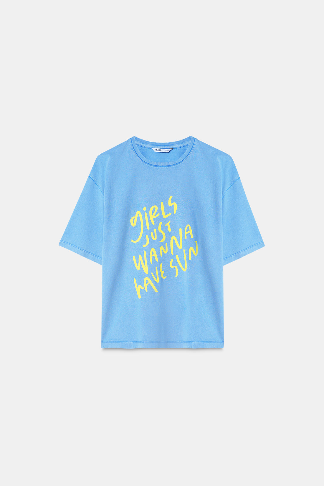 Blue Acid Wash Relaxed T-Shirt