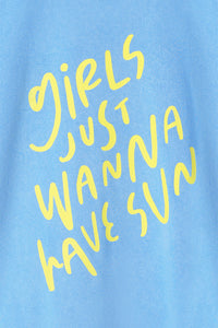 Blue Acid Wash Relaxed T-Shirt