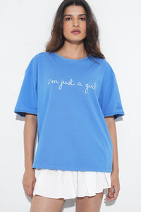 Blue Graphic Oversized T-Shirt