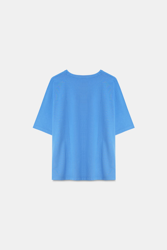 Blue Graphic Oversized T-Shirt