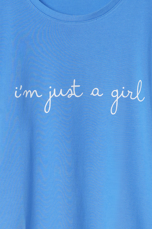 Blue Graphic Oversized T-Shirt