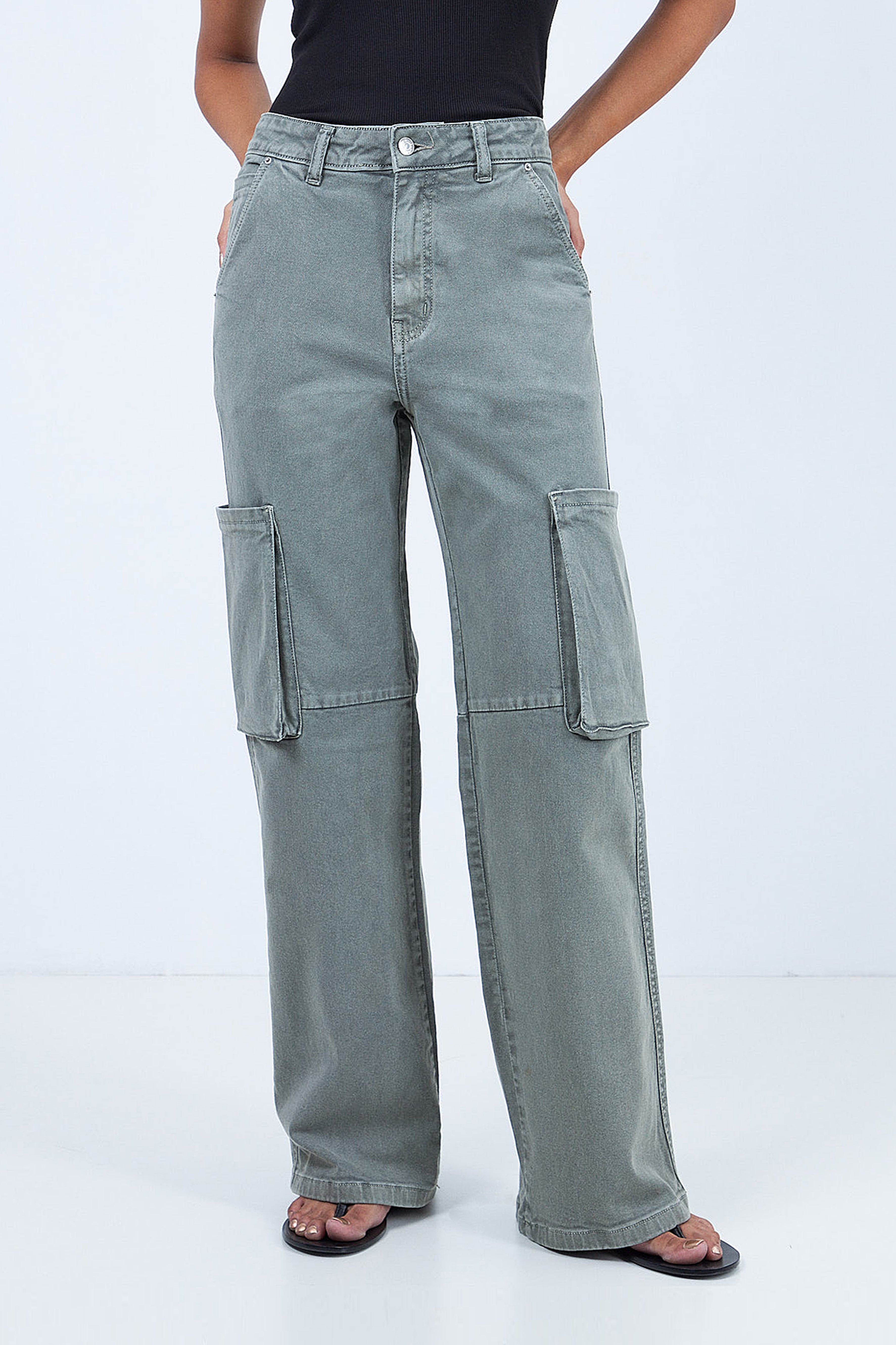 Sage Green Cargo Denim