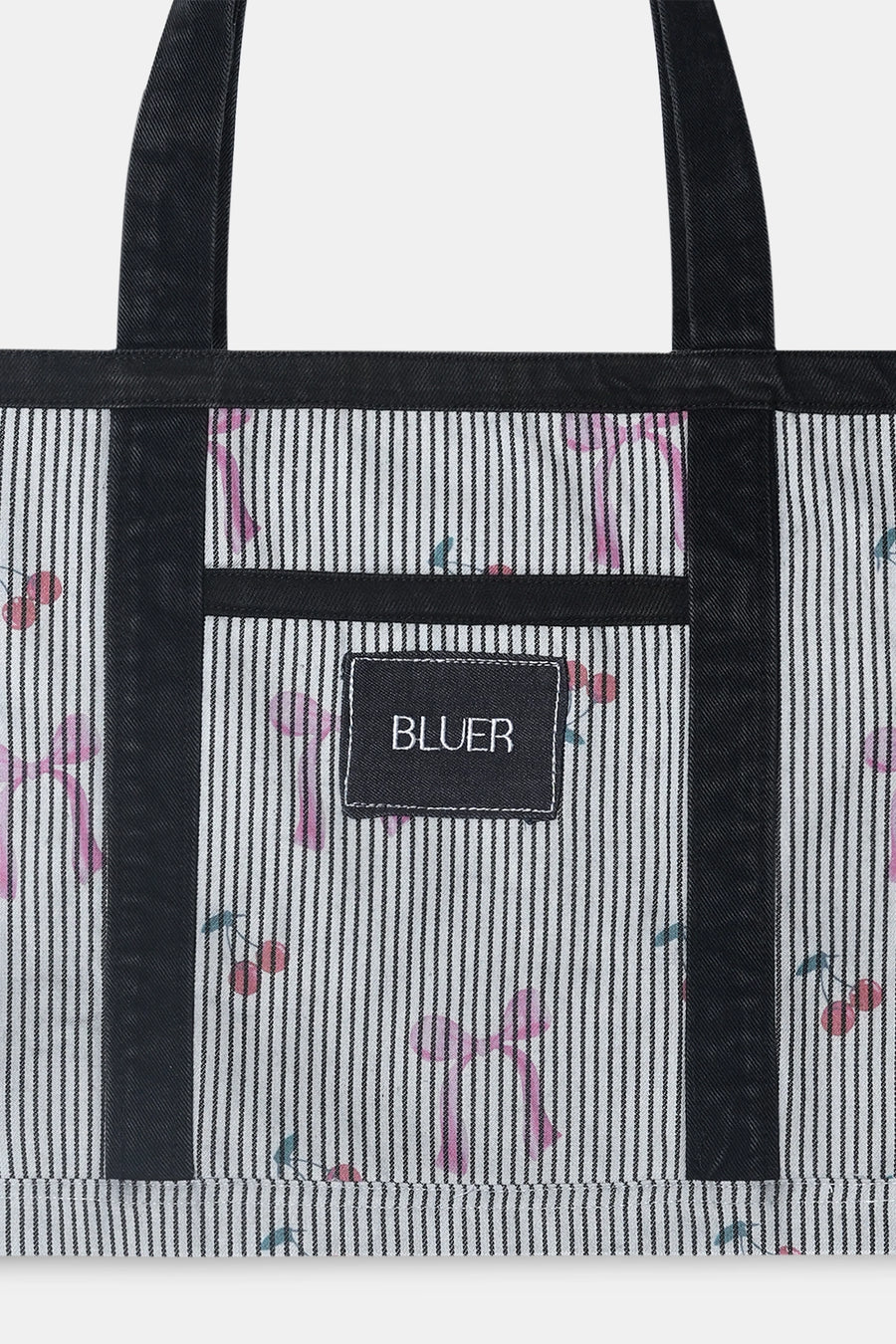 Bow Printed Denim Tote