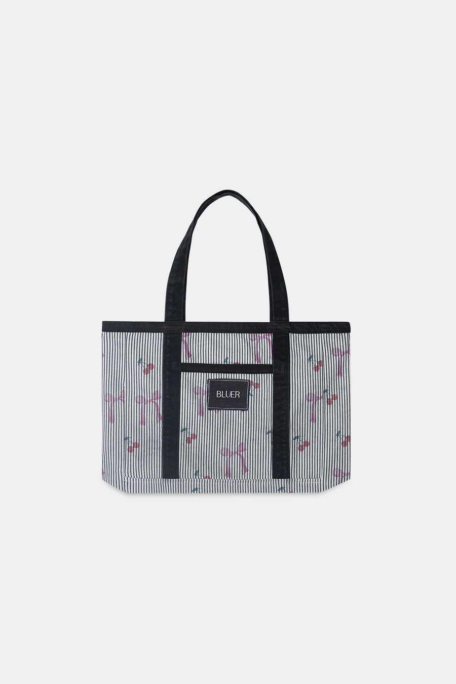 Bow Printed Denim Tote
